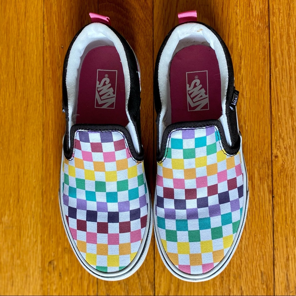 Youth Vans Asher Party Check Slip-on Sneaker